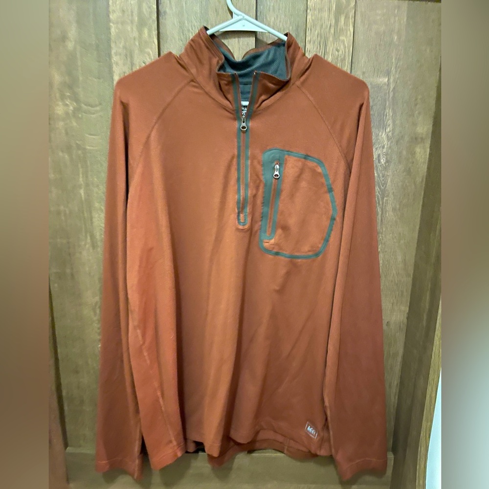REI Men’s Quarter-Zip Performance Jacket - Rust/Clay Color - XL